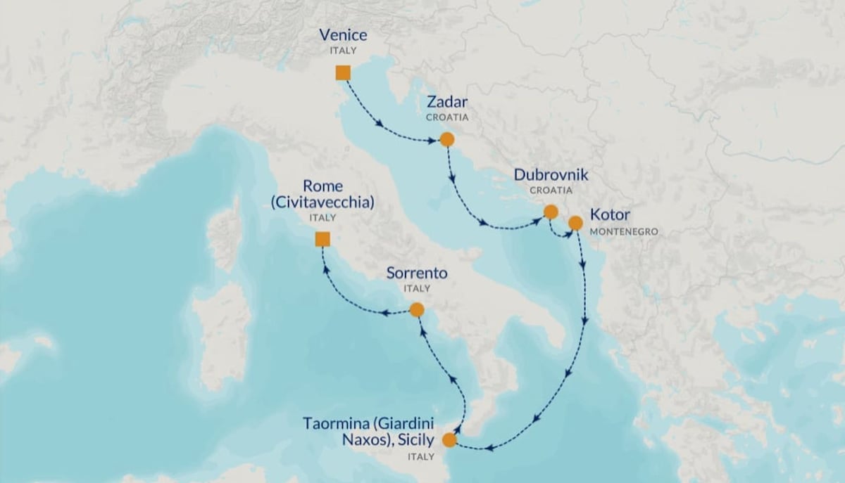 KK Cruise 2027 Dolce Vita Map